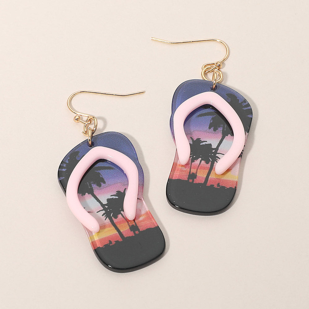 Flip Flop Charm Drop Dangle Earrings