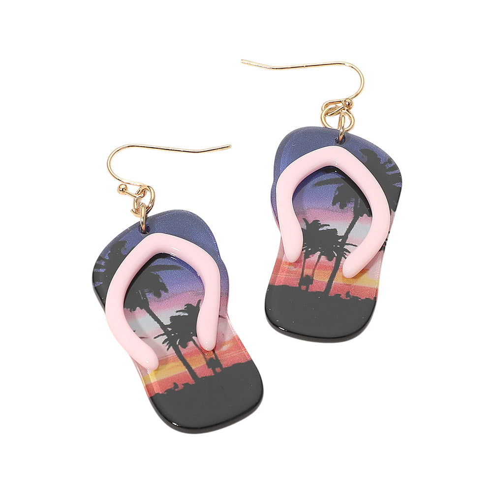 Flip Flop Charm Drop Dangle Earrings