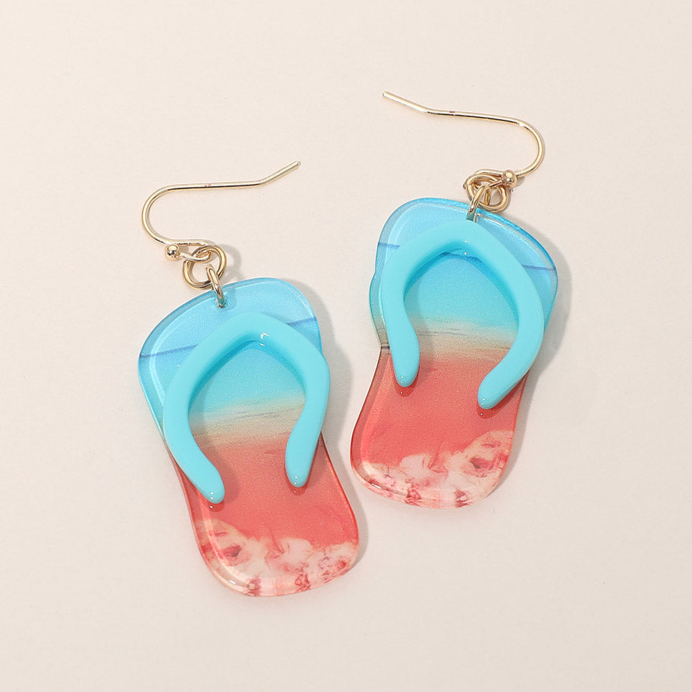 Flip Flop Charm Drop Dangle Earrings