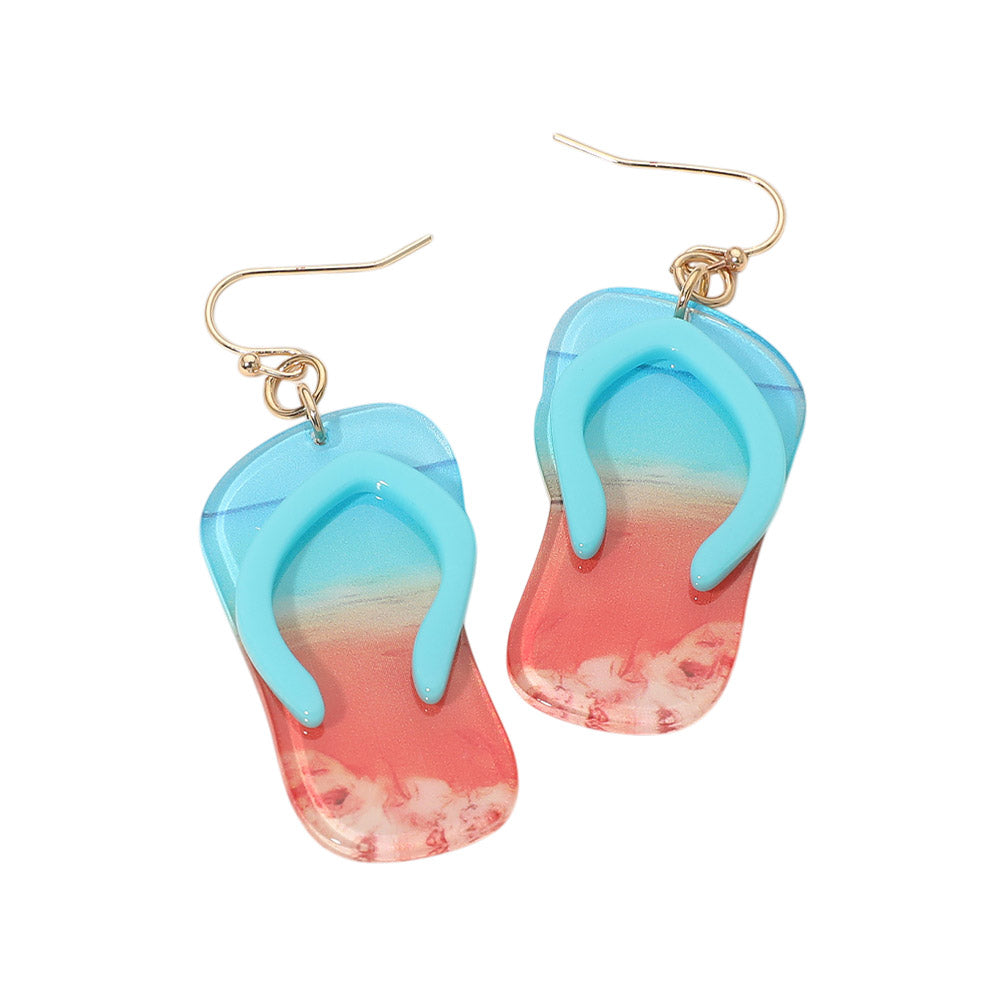 Flip Flop Charm Drop Dangle Earrings
