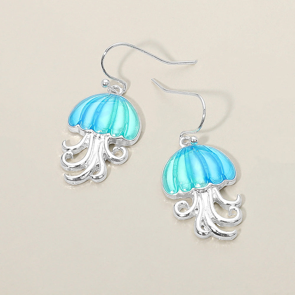 Jellyfish Charm Drop Dangle Earrings