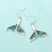 Crushed Pebble Whale Tail Dangle Earrings