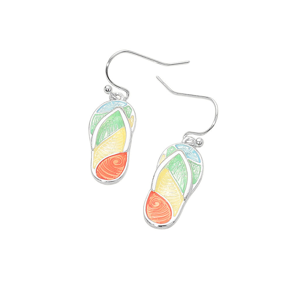 Flip Flop Charm Drop Dangle Earrings