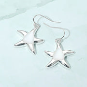 Smooth Center Accent Starfish Drop Earrings