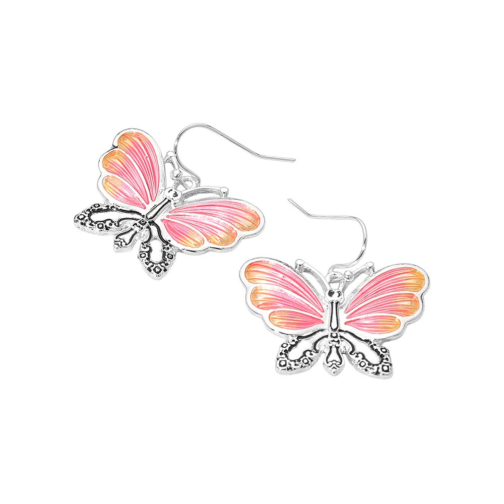 Butterfly Charm Drop Dangle Earrings