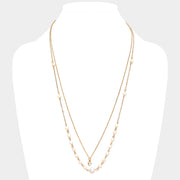 Double Layer Crystal Pearl Necklace