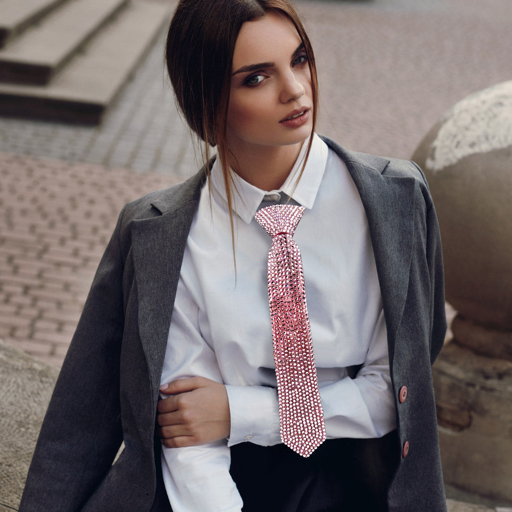 Bling Studded Statement Tie Necklace