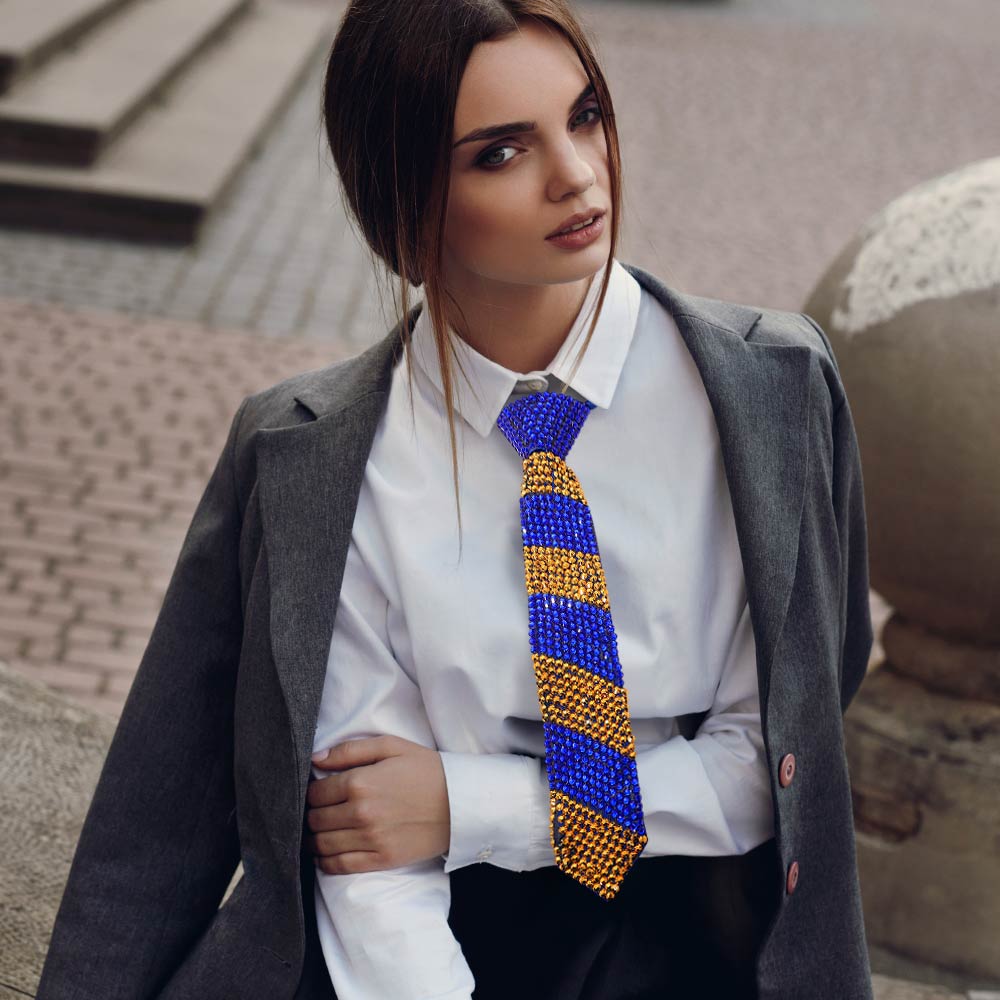 Bling Studded Statement Tie Necklace