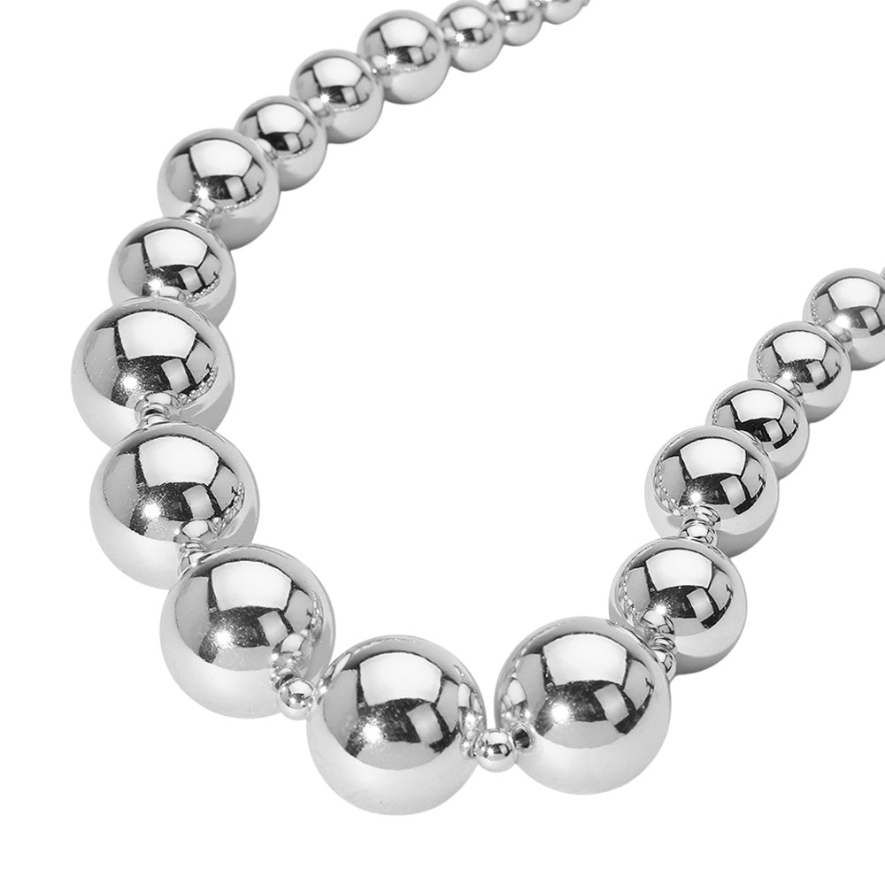 Chunky Metal Ball Beaded Necklace