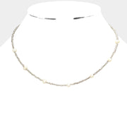 Freshwater Pearl Station Faceted Beaded Necklace