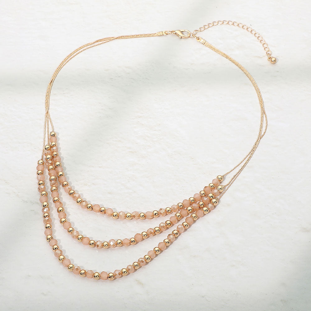 Layered Faceted Beaded Necklace