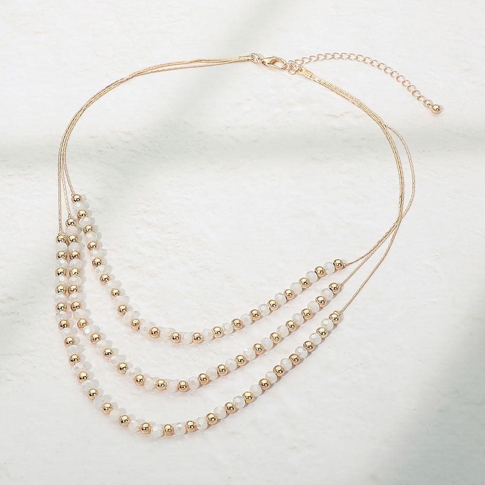 Layered Faceted Beaded Necklace