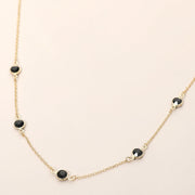 Delicate Stone Bezel Station Necklace