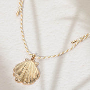 Seashell Pendant Twisted Thread Adjustable Necklace
