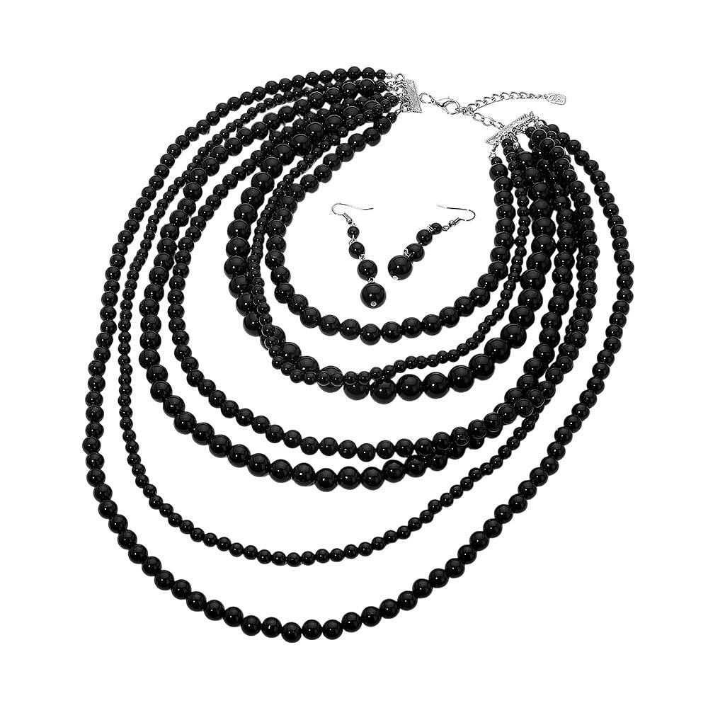 Multi Strand Beaded Statement Necklace