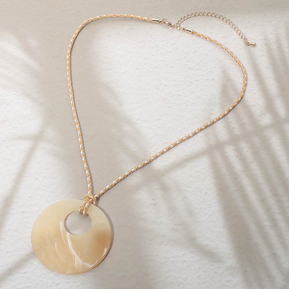 Resin Ring Pendant Cord Necklace