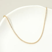 18K Gold Dipped Crystal Tennis Chain Necklace