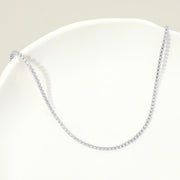 White Gold Dipped Delicate Tennis Chain Necklace