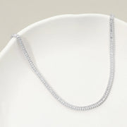 18K Gold Dipped Baguette Tennis Chain Necklace