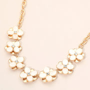 Floral Charm Link Chunky Necklace