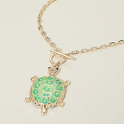 Women's Sea Turtle Pendant Toggle Statement Necklace