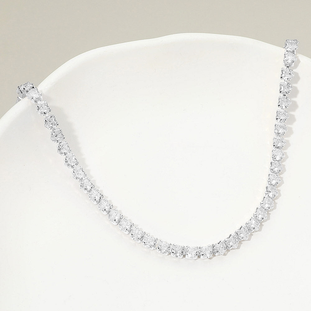 18K Gold Dipped Heart Tennis Chain Necklace