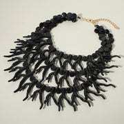 Bold Layered Coral Statement Necklace