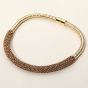 Bling Studded Metal Wire Wrapped Magnetic Necklace