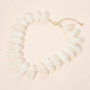 Chunky Resin Pebble Beaded Statement Necklace
