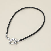 Meal Horsebit Toggle Accent Braided Cord Necklace