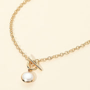 Round Pearl Toggle Pendant Necklace