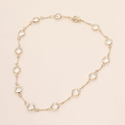Round Stone Link Toggle Necklace