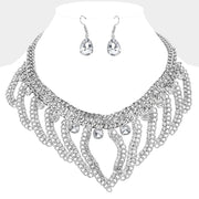 Stone Cluster Pointed Chunky Abstract Chain Necklace