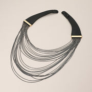 Multi Layered Chain Collar Magnetic Statement Necklace