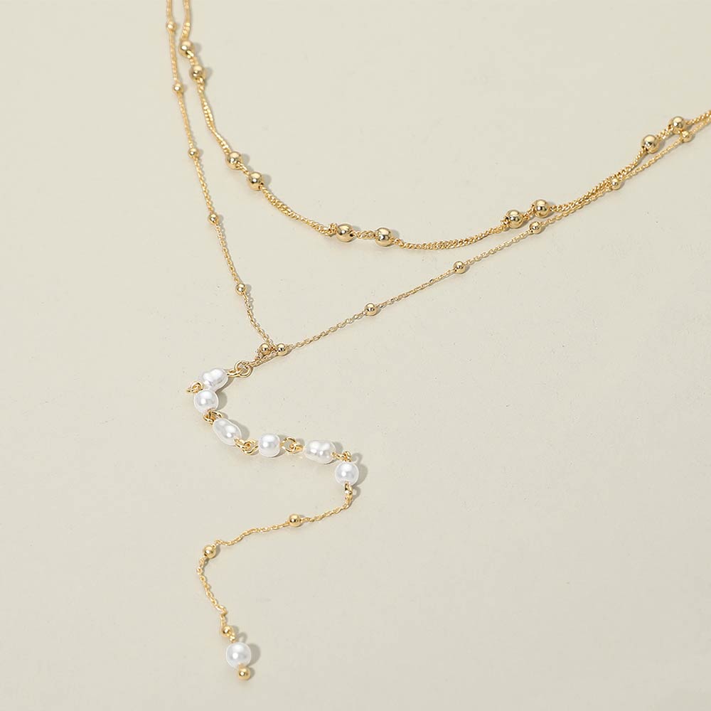 Layered Pearl Drop Earrings