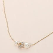 Delicate Crystal Center Pearl Accent Necklace