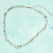 Natural Stone Pearl Beaded Chain Necklace