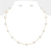 Pearl Ball Station Necklace