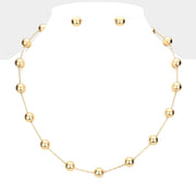 Metal Ball Station Necklace
