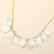 Iridescent Resin Petal Paperclip Chain Necklace