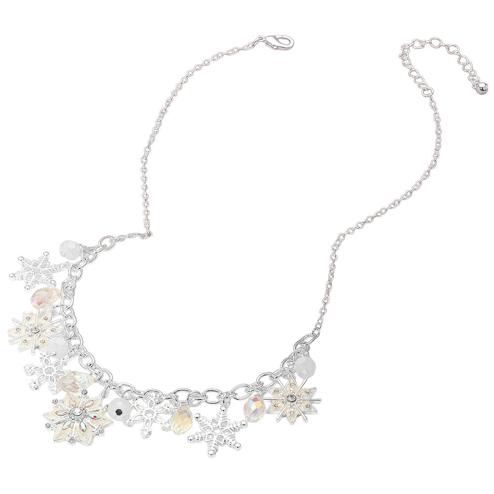 Snowflake Charm Embellished Necklace