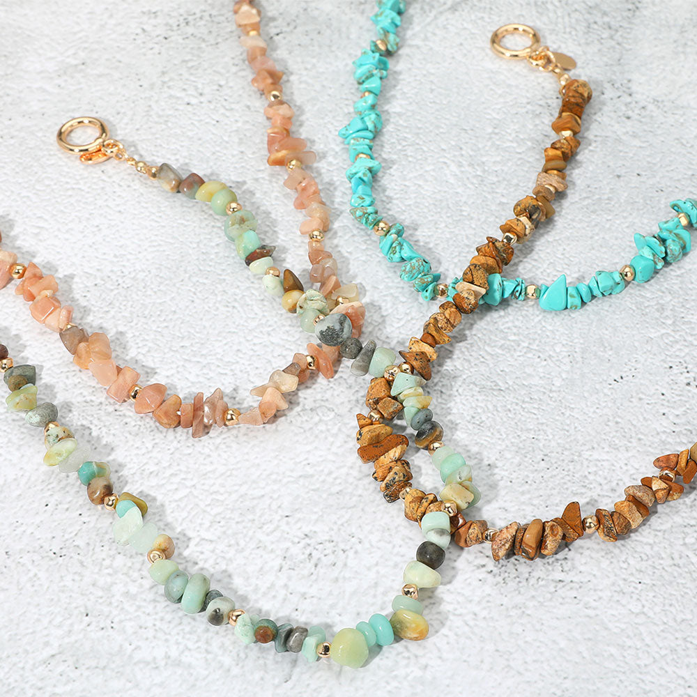 Semi Precious Natural Stone Beaded Necklace