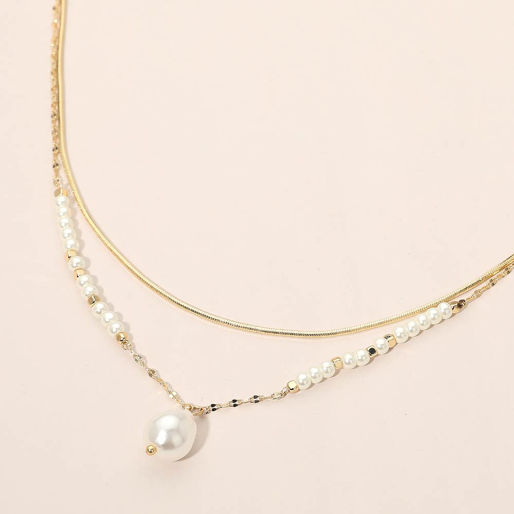 Pearl Pendant Accent Layered Necklace