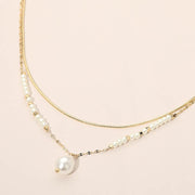 Pearl Pendant Accent Layered Necklace
