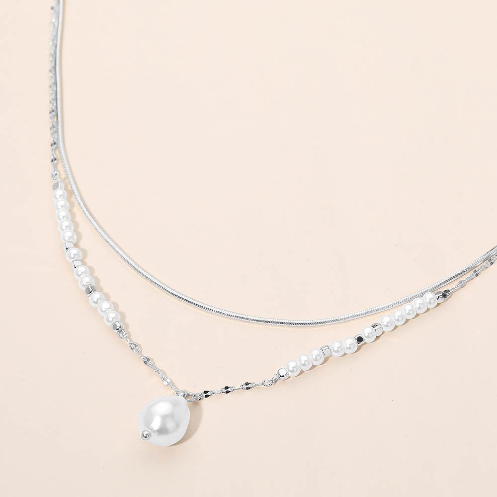 Pearl Pendant Accent Layered Necklace