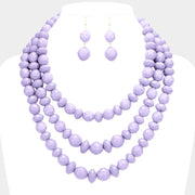 Triple Strand Beaded Bib Necklace