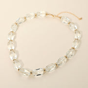 Translucent Resin Pebble Beaded Statement Necklace