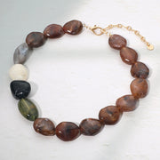 Bold Resin Nugget Beaded Statement Necklace