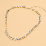 Round Stone Link Statement Necklace