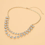 Round Stone Layered Statement Necklace